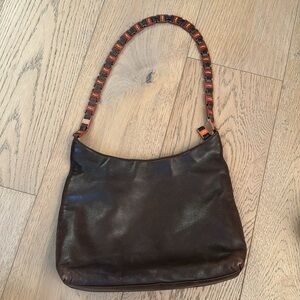 Salvatore Ferragamo Brown soft leather shoulder bag
